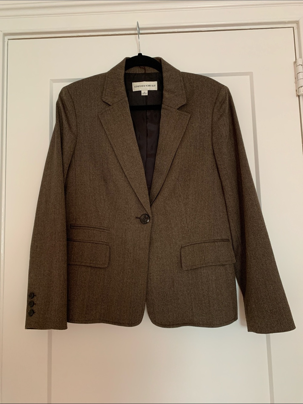 Jones New York Brown Single-Button Blazer